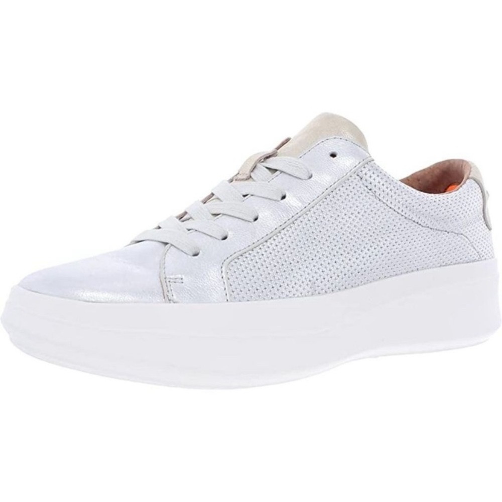 Gentle Souls by Kenneth Cole Women's Rosette Platform Sneaker, Silver, 10 M US